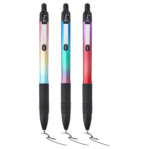 Zebra Z-Grip Ballpoint Metallic 3 pack - Black ink