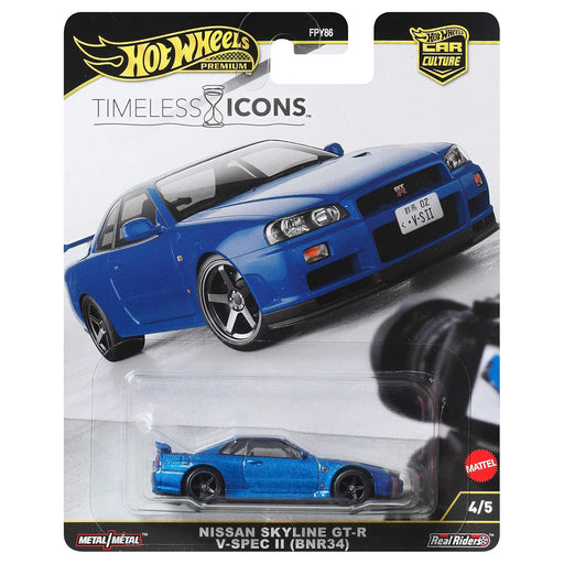 Hot Wheels Car Culture Timeless Icons Nissan Skyline GT-R V Spec II (BNR34) Car