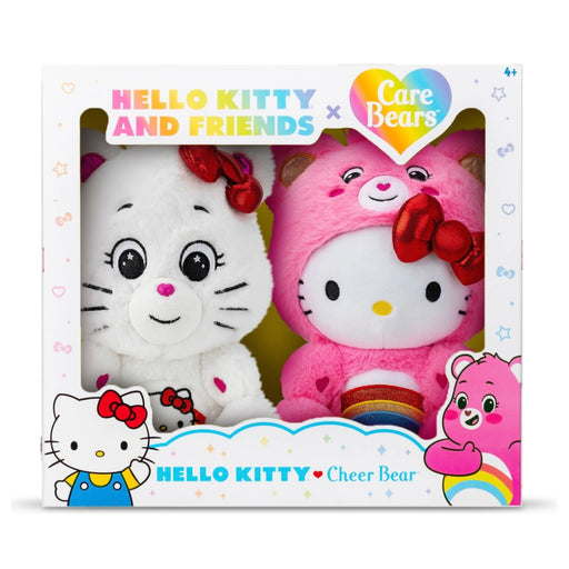 Care Bears x Hello and Friends: Cheer as Hello Kitty & Hello Kitty as Cheer 25cm Plush (2 Pack)
