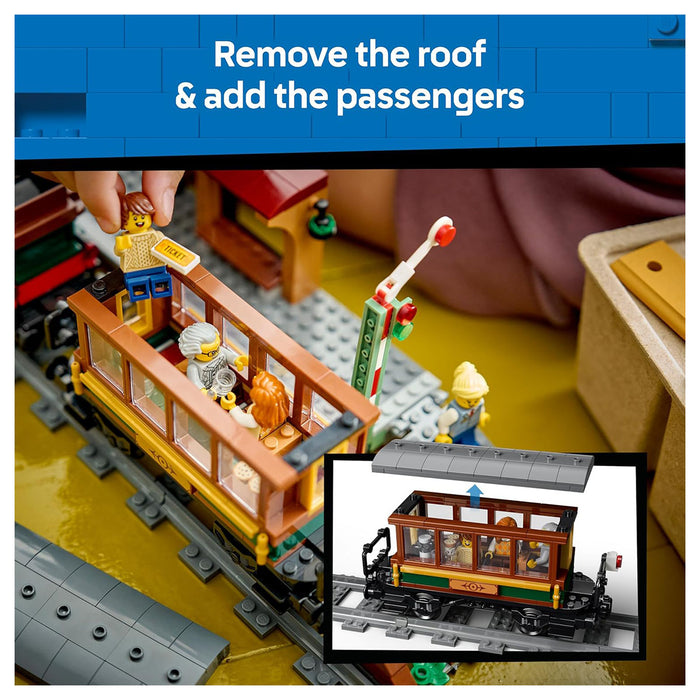LEG) City Vintage Steam Train Building Set