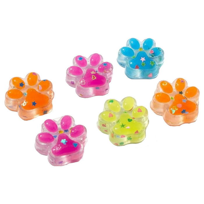6pc Sensory Fidget Squishy Mini Cat Paws In Bag