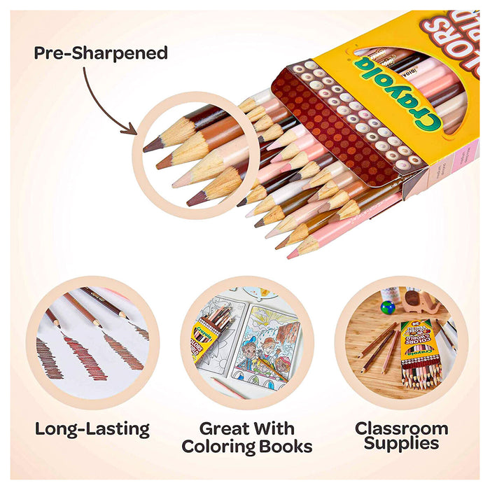 Crayola Colours of the World Coloured Pencils (24 Pack}