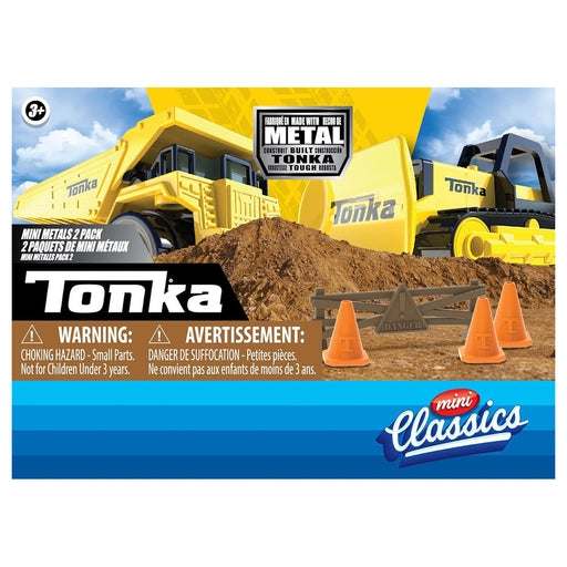 Tonka 2-pack Metal Movers Dump Truck & Bulldozer & Traffic Set