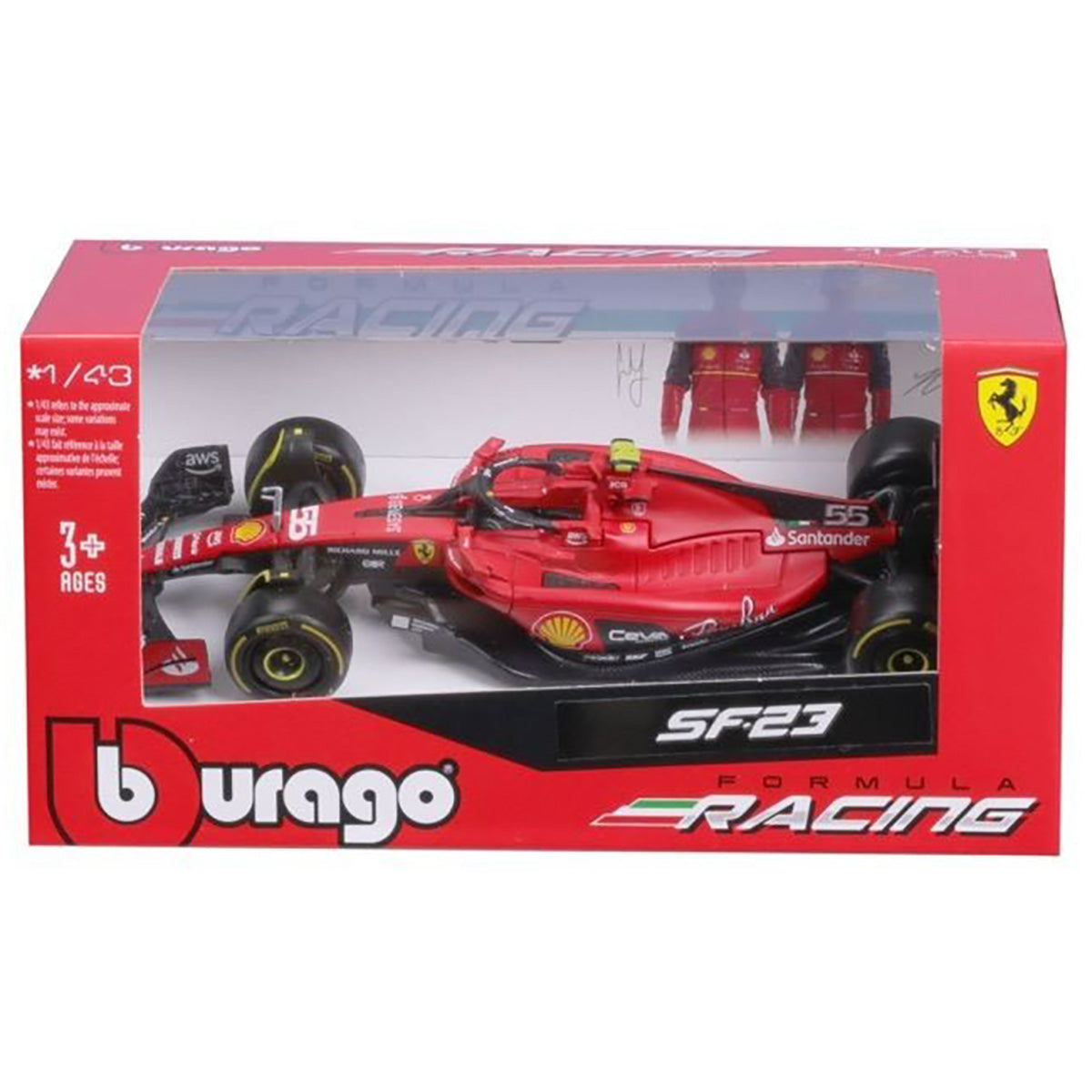 Bburago Ferrari F1 SF-23 Carlos Sainz 1:43 Race Car — Booghe