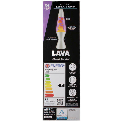 Lava Lamp Purple & Yellow 11.5 inch