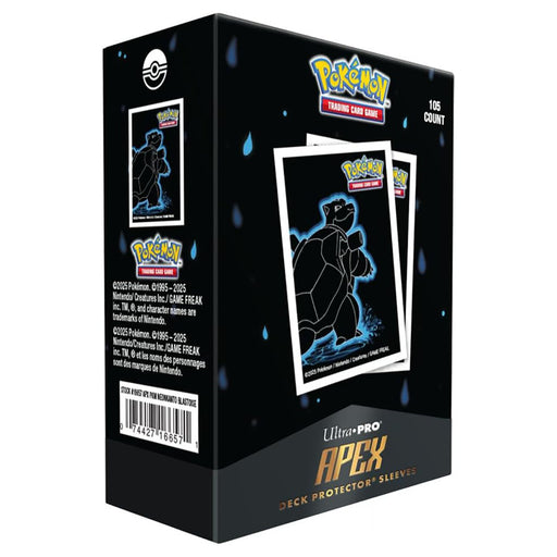 Pokémon Neon Kanto Ultra-Pro Apex Deck Protector Sleeves Blastoise (105 Pack)