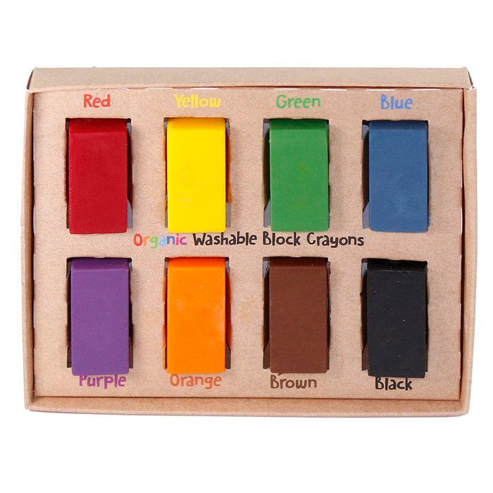 Booghe Organic Washable Block Crayons (8 Colours)