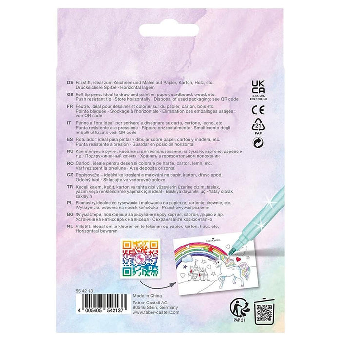 Faber-Castell Felt Tip Pens 10+3 and Unicorn Stickers Set