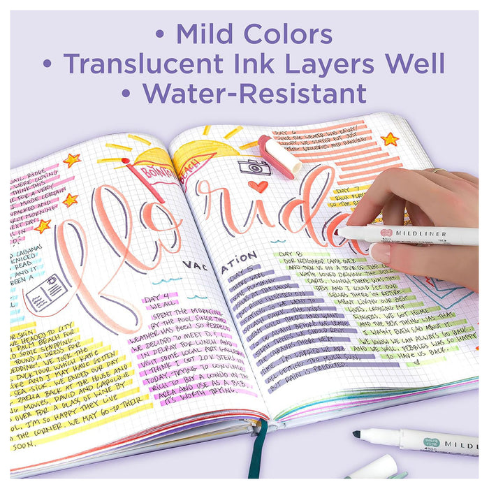 Zebra Creative Mildliner 15-Pack Double-Ended Soft Mild Colour 