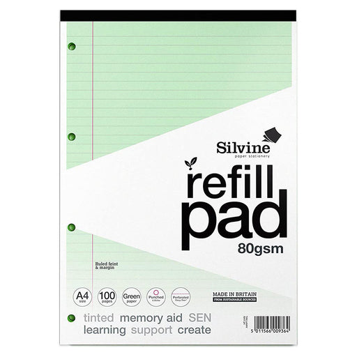 Silvine SEN Green A4 Refill Pad 100 Pages
