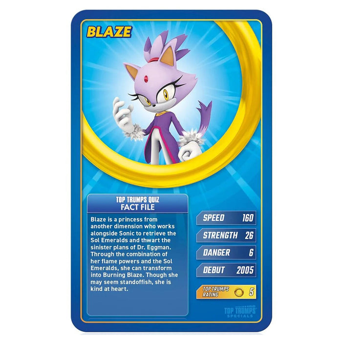Sonic the Hedgehog Top Trumps Specials Card Game