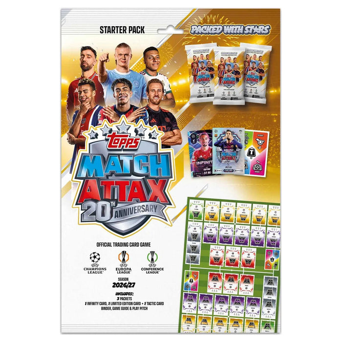 Topps Match Attax 20th Anniversary Trading Card Game UCC 2026/27 Starter Pack