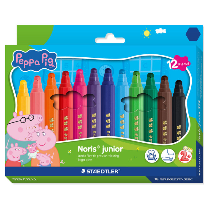 Staedtler Peppa Pig Noris Junior Fibre-Tip Pens (12 Pack)