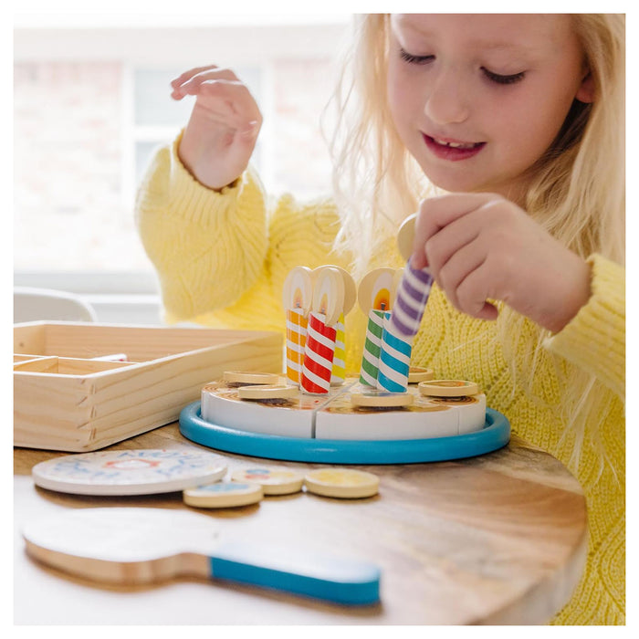 Melissa & Doug Wooden Birthday Cake Playset