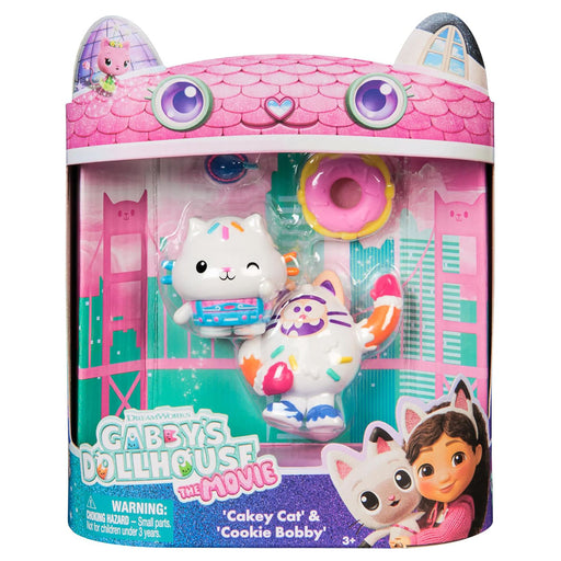  Gabby's Dollhouse: The Movie: Cakey Cat & Cookie Bobby Figures (2 Pack)