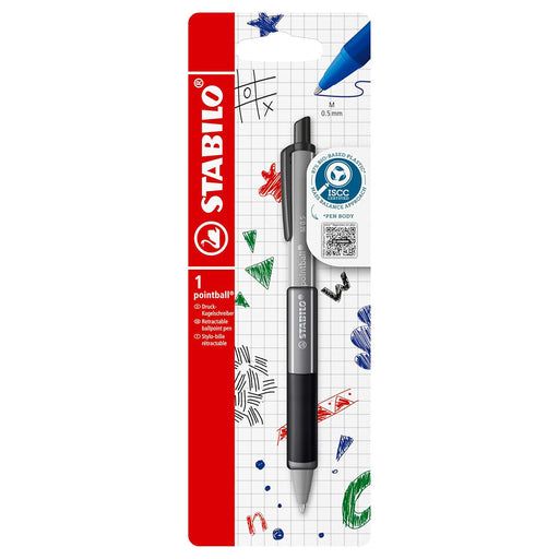 STABILO pointball colorful Dark Grey Ballpoint Pen with Black Ink