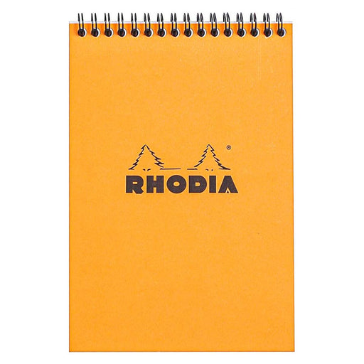 Rhodia A5 Orange Wirebound Spiral Pad Squared Ruled 80 Pages