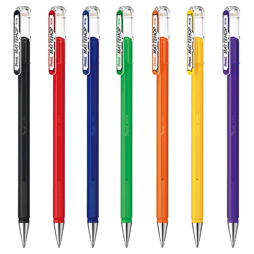  Pentel Mattehop Original Gel Rollerball Pens (7 Pack)