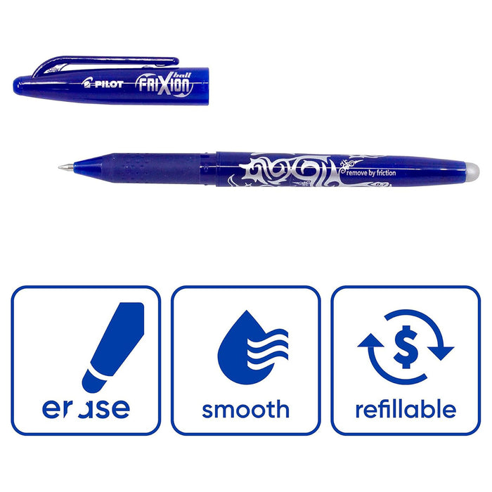 Pilot FriXion Ball Medium Line Blue Ink Pen