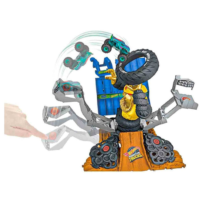 Hot Wheels Monster Trucks Arena Smashers Mega Wrex vs Crushzilla Takedown Playset
