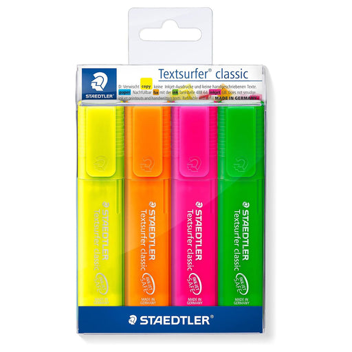 Staedtler Textsurfer Classic Rainbow Colours Highlighter 3+1 Free