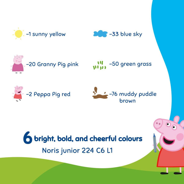 Staedtler Peppa Pig Noris Junior Wax Crayons (6 Pack)