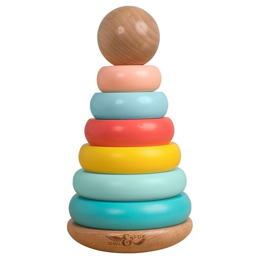 Owl & Fox Wooden Topple Tower