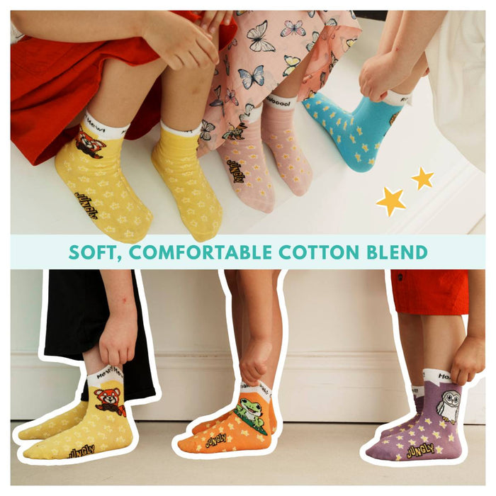 Jungly Kids Colourful Socks 7 Pairs Size UK 12.5-3.5 