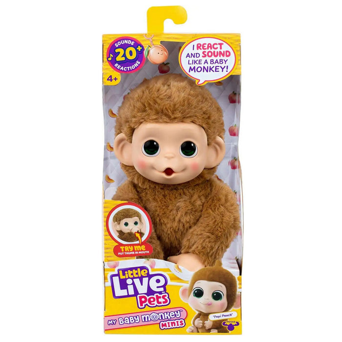 Little Live Pets My Baby Monkey Minis Pepi Peach Interactive Pet