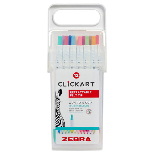 ZEBRA Clickart Water-Based Pen Bright Light 12 Colors Set