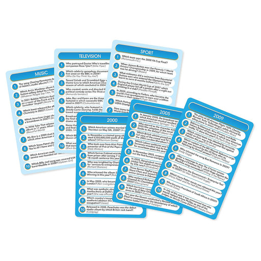 Top Trivia Decades 2000s Card Game