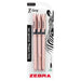 Zebra Pen Z-Grip Basics Rose Gold Black Ink 3pk