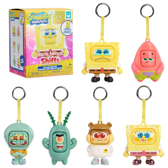 SpongeBob SquarePants Many Moods Shift Clip-On Fidget Figure (styles vary)