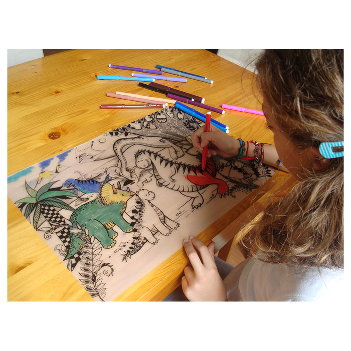 Funny Mat Jurassic Age Colouring Protection Mat