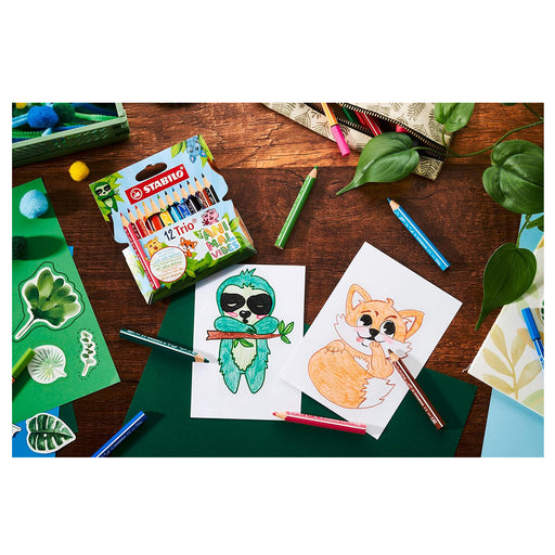 STABILO 12 Trio Animal Vibes Triangular Coloured Pencils