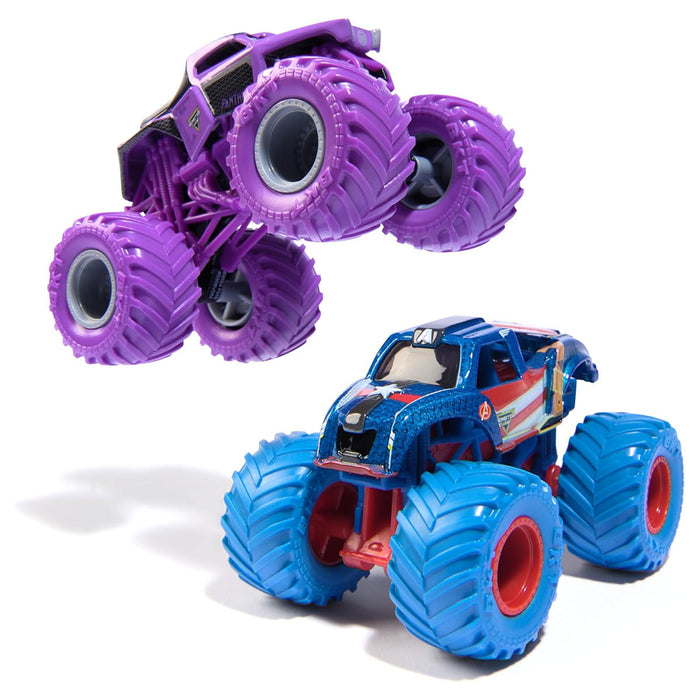 Monster Jam Marvel Captain America Vs Black Panther 1:64 Tucks (2 Pack)