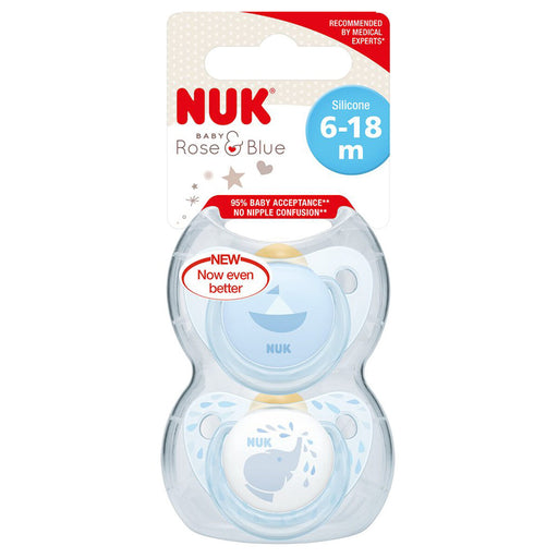 NUK R&B Latex Soother Blue Size 2 (Pack of 2)