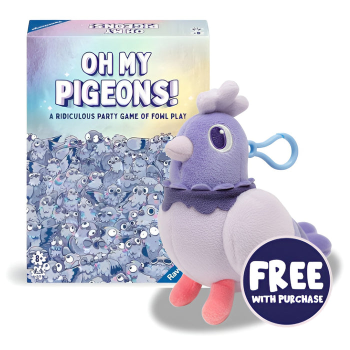 Oh My Pigeons! Party Game & Free Pigeon Plush Bag Clip