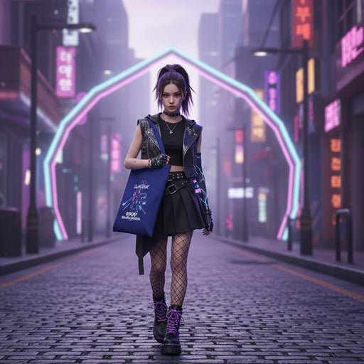 Huntrix Trio K-POP Demon Hunters Navy Blue Tote Bag