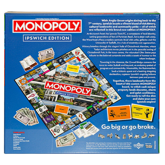 Monopoly Board Game Ipswich Edition