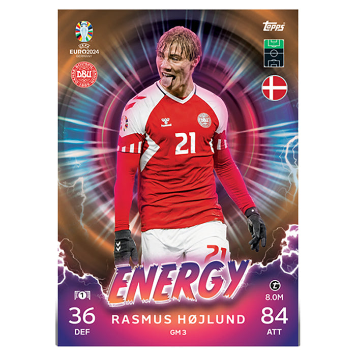 Rasmus Hojlund Energy Match Attax EURO 2024 Card