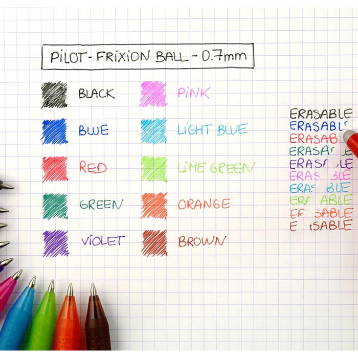 Pilot Frixion Ball Erasable and Refillable Pen with 3 Ink Refills