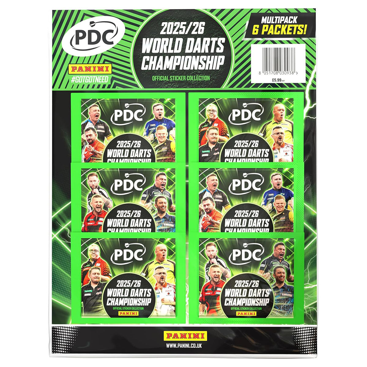 Panini PDC 2025/26 World Darts Championship Sticker Collection Multpac ...