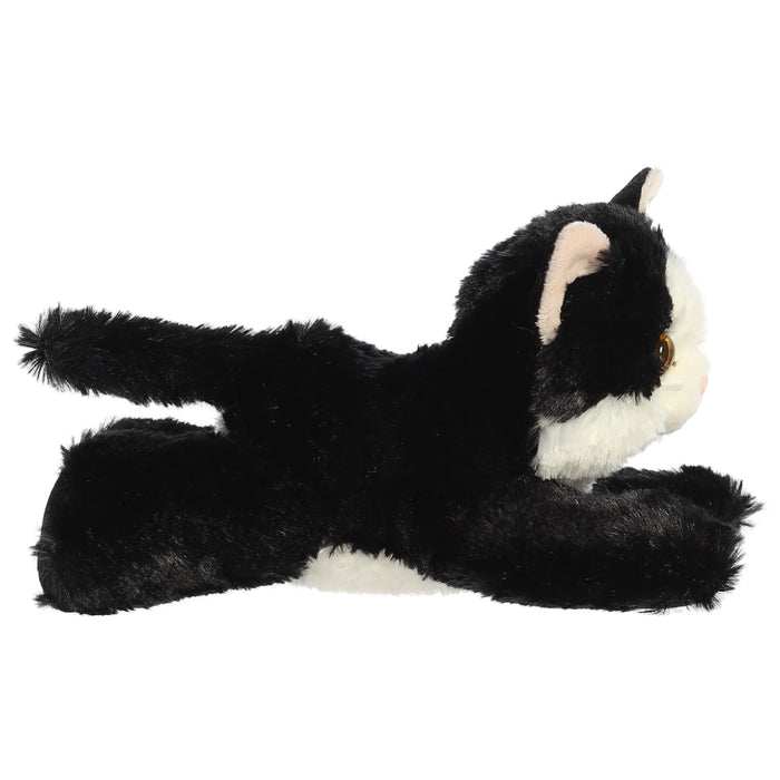 Mini Flopsies Maynard Black & White Cat 8In Soft Toy
