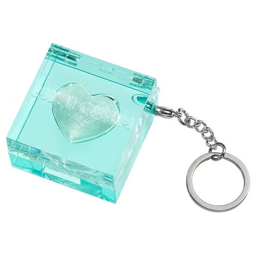 Mini Glam Cube Shimmer Highlights Fuzzy Slippers Keychain