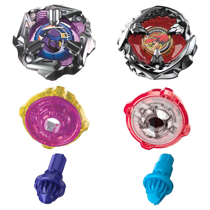 Beyblade X Beat Tyranno 4-70Q & Knife Shinobi 4-80HN Tops