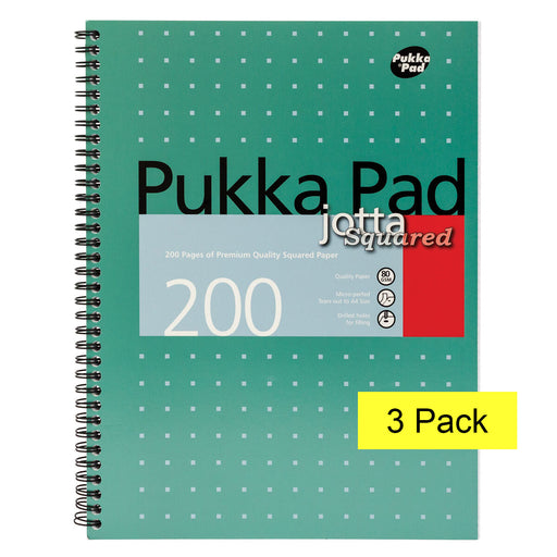 Pukka Pad A4 Jotta Squared Metallic Notebook 200 pages 80gsm Wirebound Pack of 3