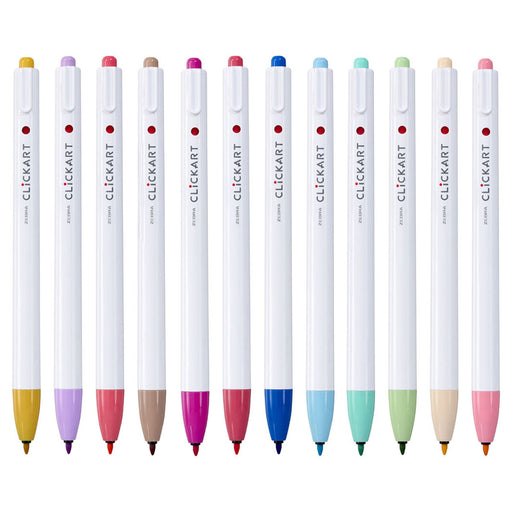 ZEBRA Clickart Water-Based Pen Bright Light 12 Colors Set