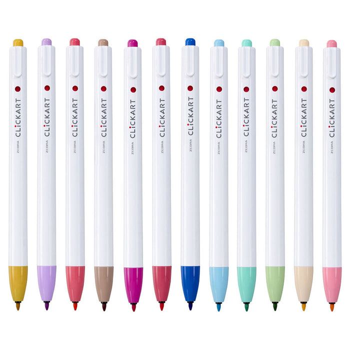 ZEBRA Clickart Water-Based Pen Bright Light 12 Colors Set