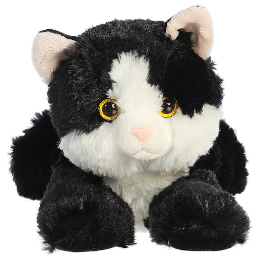 Mini Flopsies Maynard Black & White Cat 8In Soft Toy